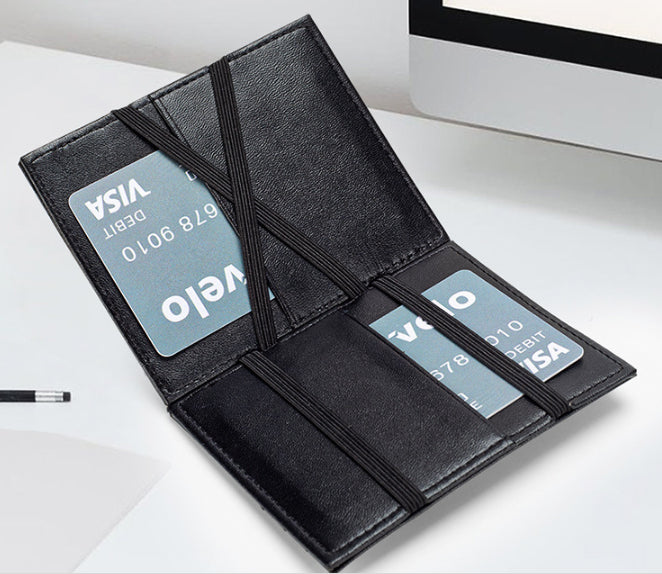 Porte-cartes en cuir véritable de grande capacité