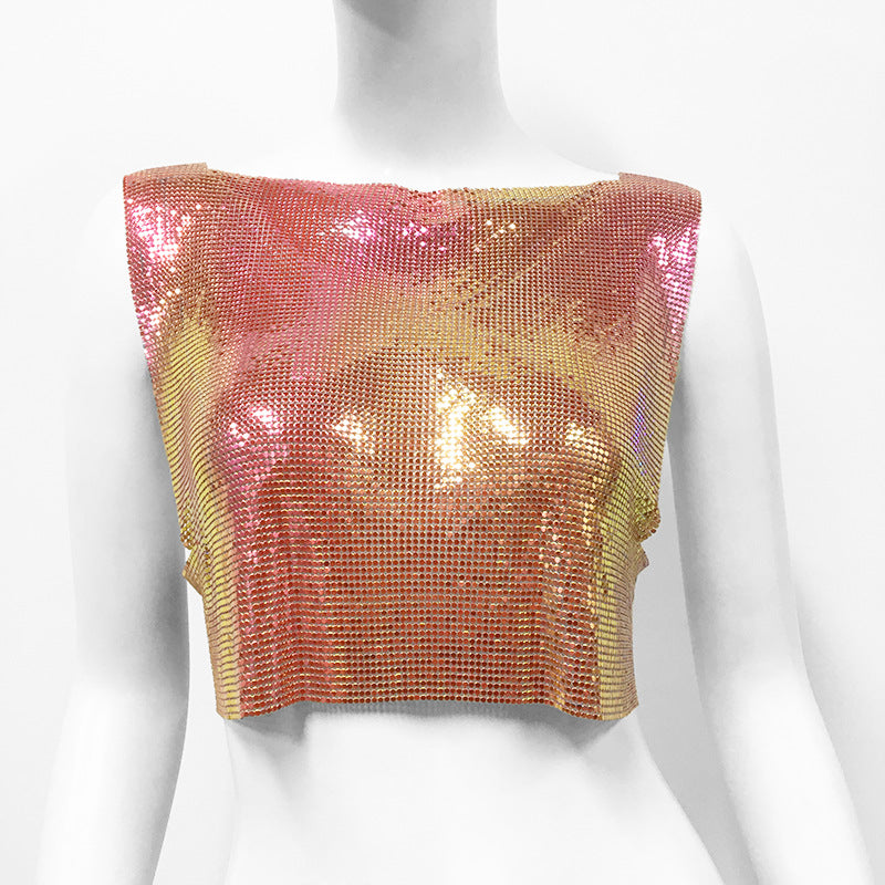 Les paillettes en métal pour femmes Top Veste de style doux et épicé