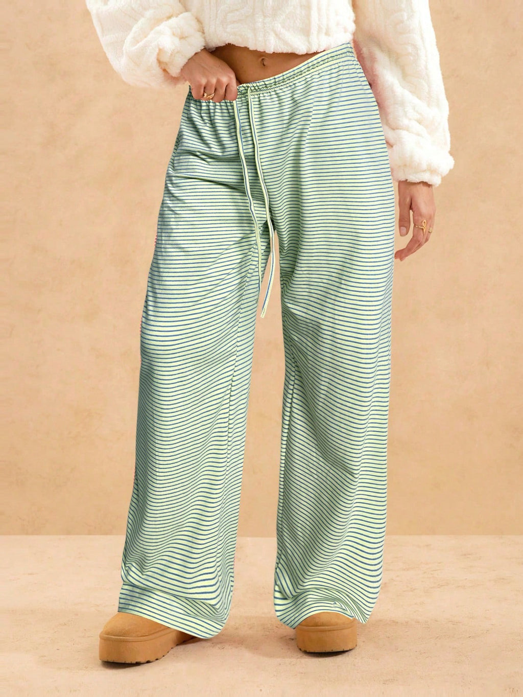 Pantalons à manches longues à rayures pour femmes