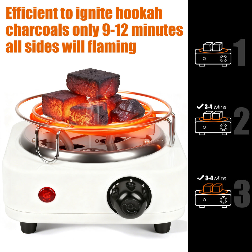 1Pc brûleur de charbon électrique 500W Hookah brûleur de charbon compact pour Hooka Cub
