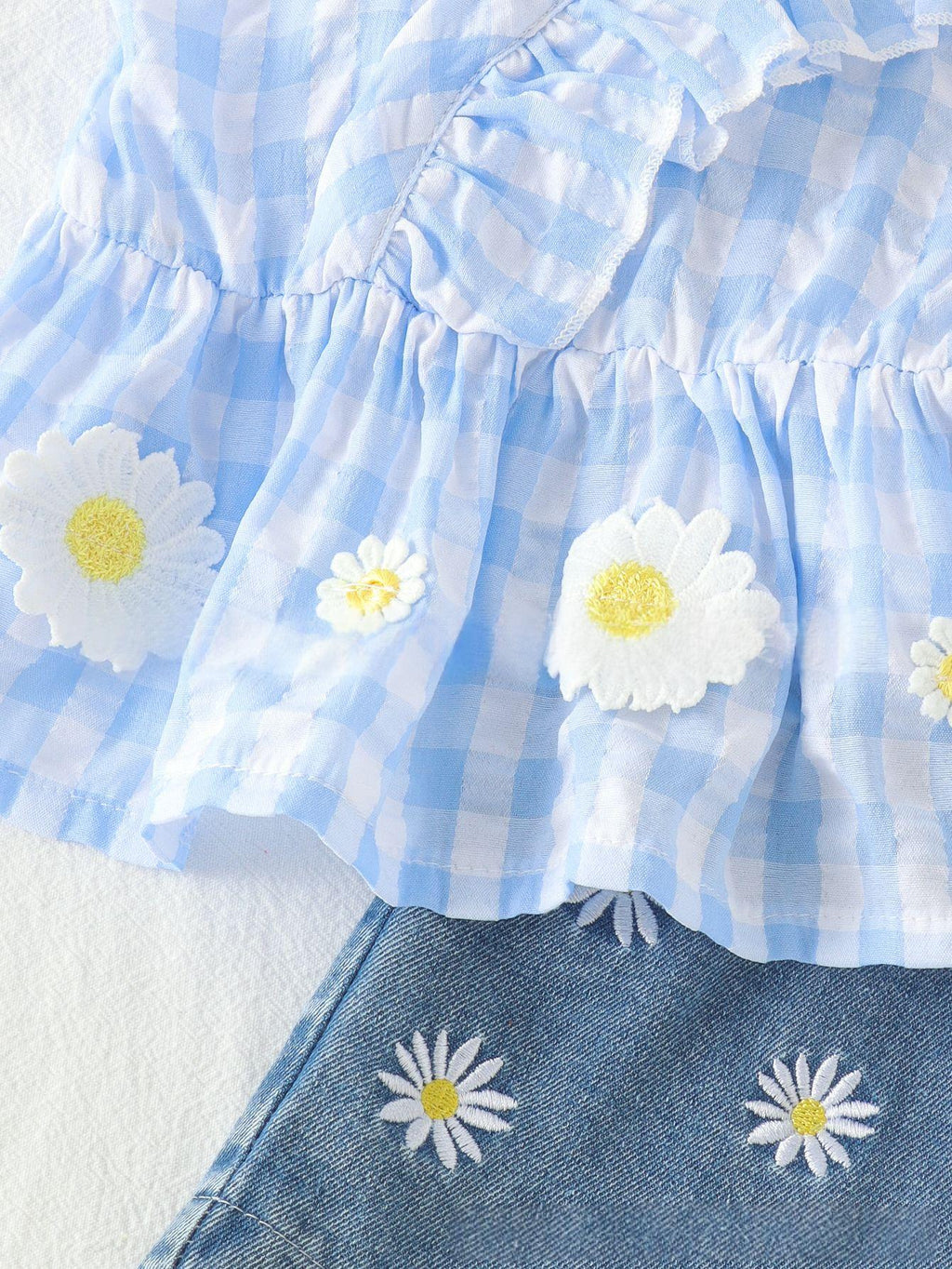 Camisole Plaid Bleue et ensemble de shorts