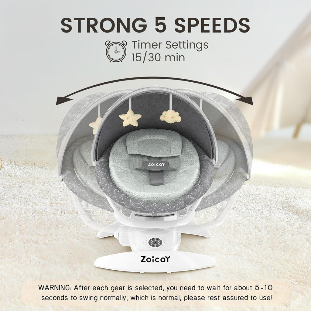 Motion-activated baby swing