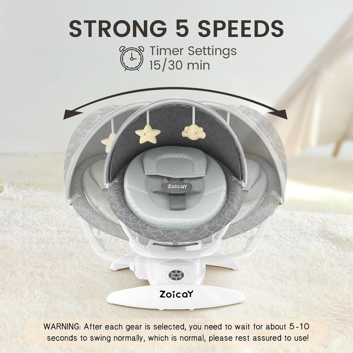 Motion-activated baby swing