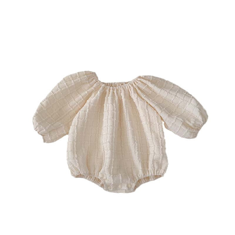 Le printemps et l'automne Plaid Solid Color Baby Jumpsuit