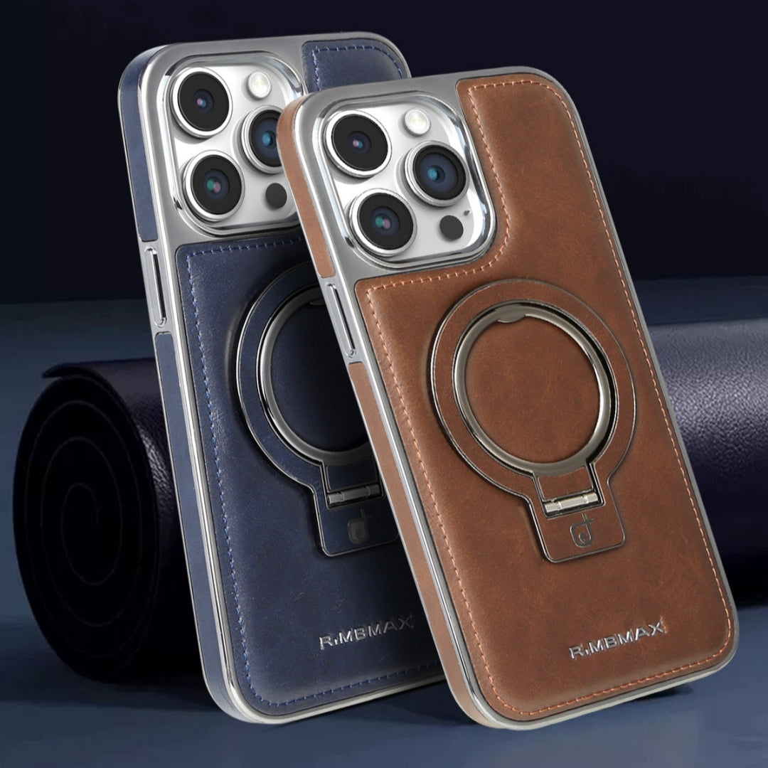Cas de téléphone magnétique en cuir d'affaires