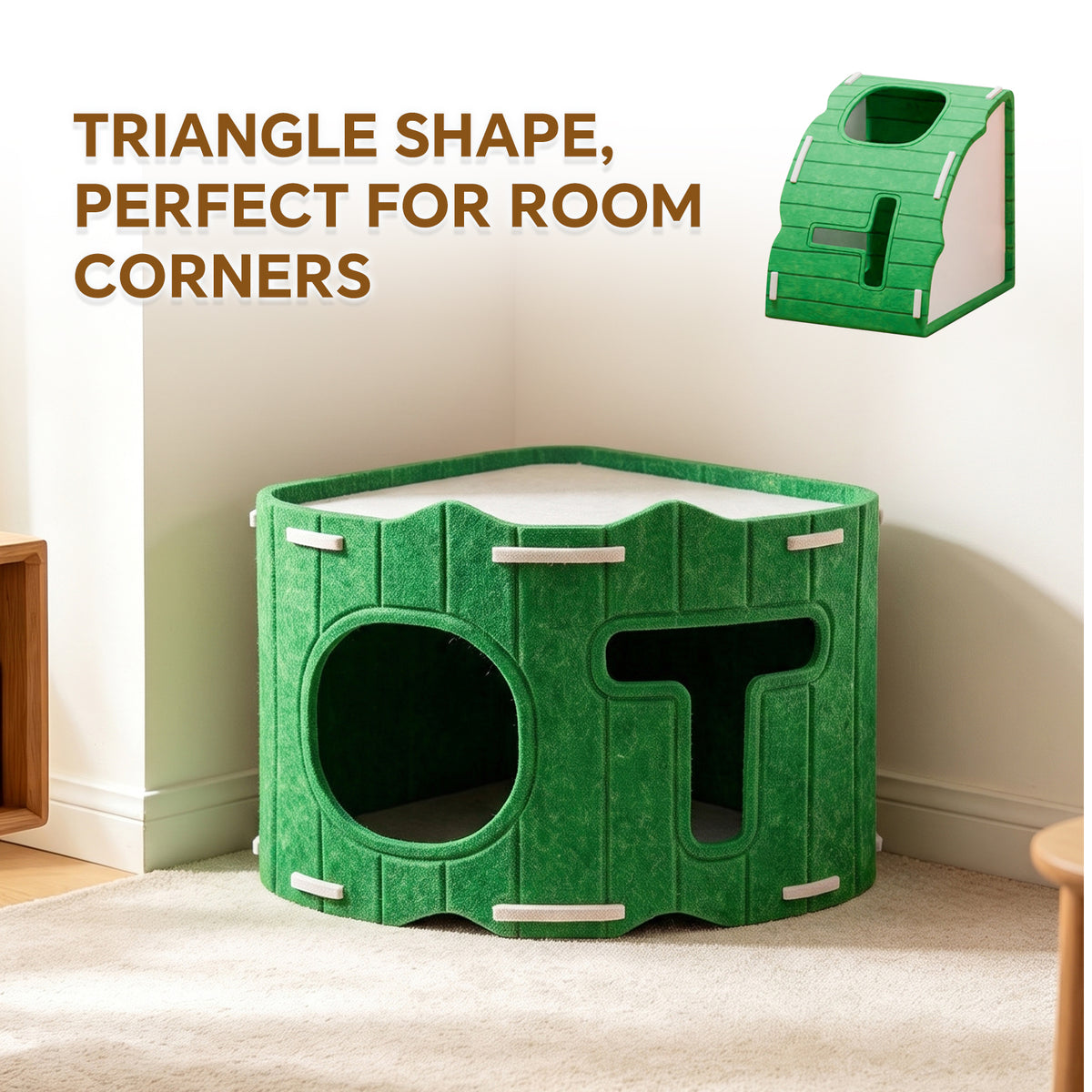 Cabane pour chat modulable en feutre, modules empilables