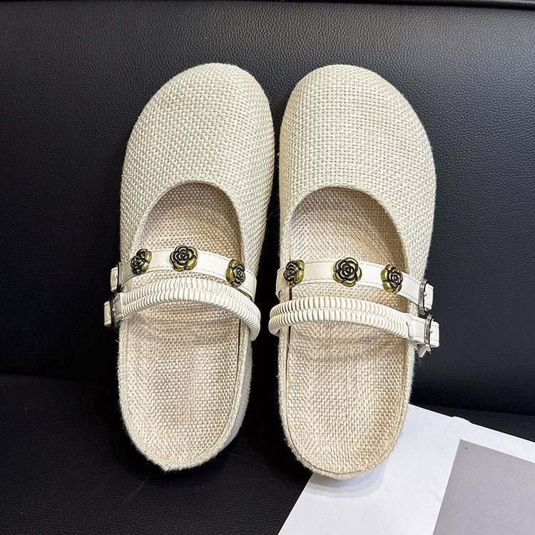 Platform Augmentation de la hauteur Woven orteil fermé Mules pour les femmes