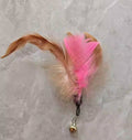 Coupe d'aspiration chat bâton-deux couleurs rose et jaune plume-remplacement tête-1 pièce