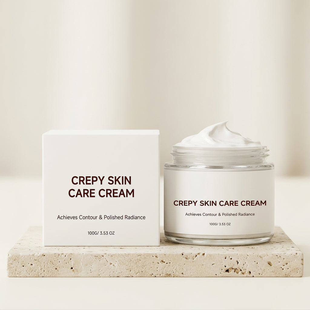 Crème pour soins de la peau crépie