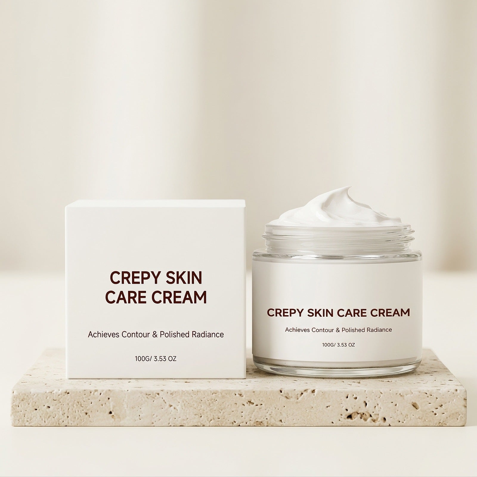 Crème pour soins de la peau crépie