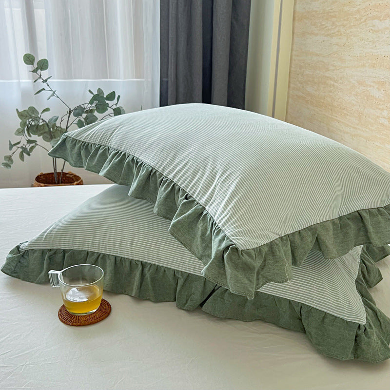 Coussin simple en coton lavé