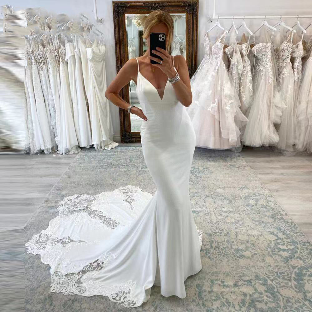 Robe de bienvenue à la trailer de style Mori Super Fairy Satin simple sans-fil