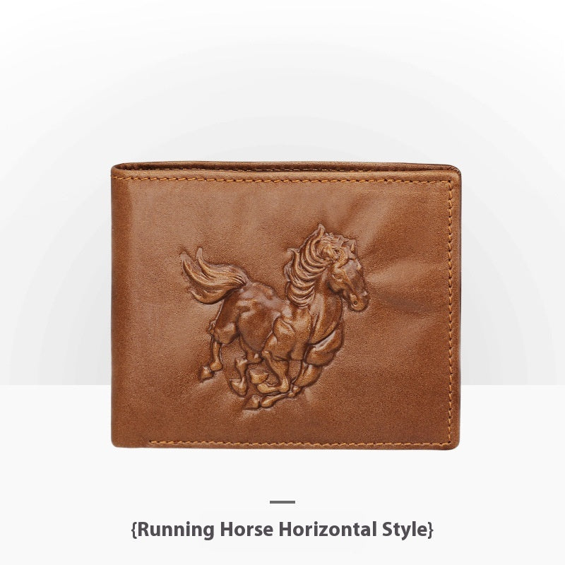 Porte-monnaie en cuir embossé pour homme