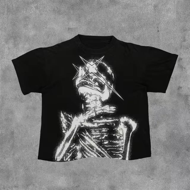 T-shirt imprimé en coton rétro pour hommes