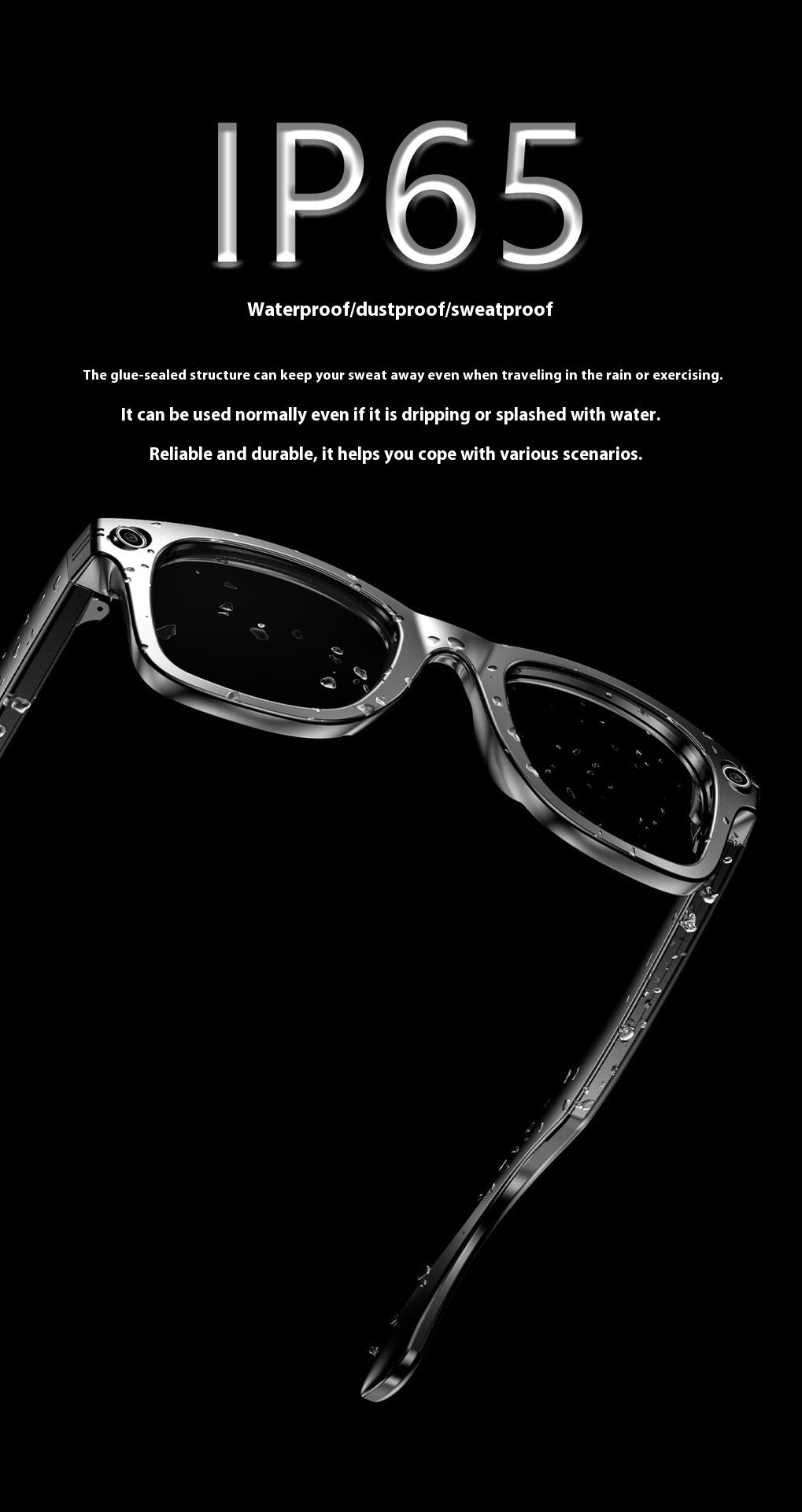 Ai Lunettes de soleil à trois générations Smart Bluetooth Lunettes de soleil à cadre magnétique Hommes
