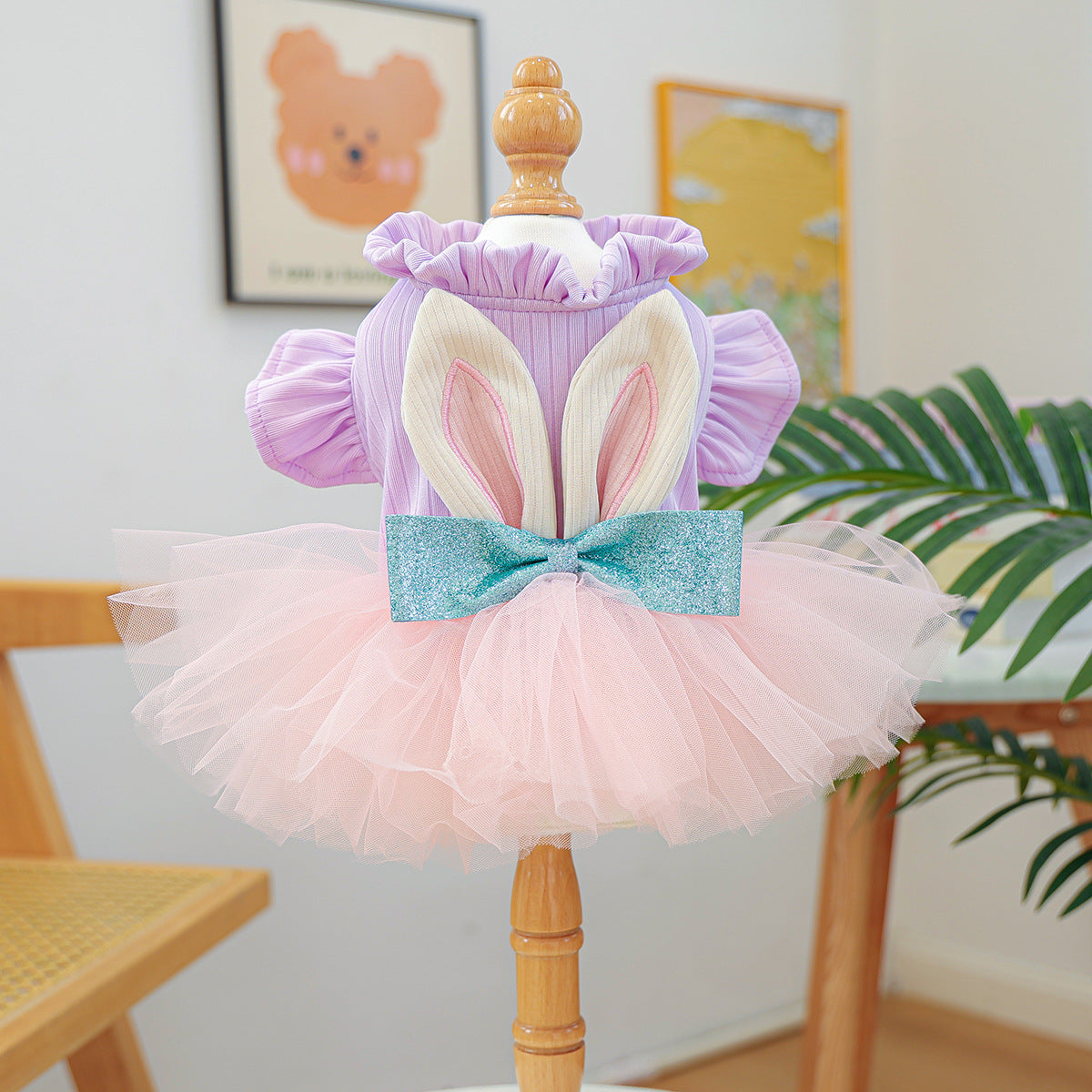Vêtements de vacances pour animaux de compagnie pour chats et petits chiens Joyeux anniversaire et Chemise de Pâques Ballet Tutu