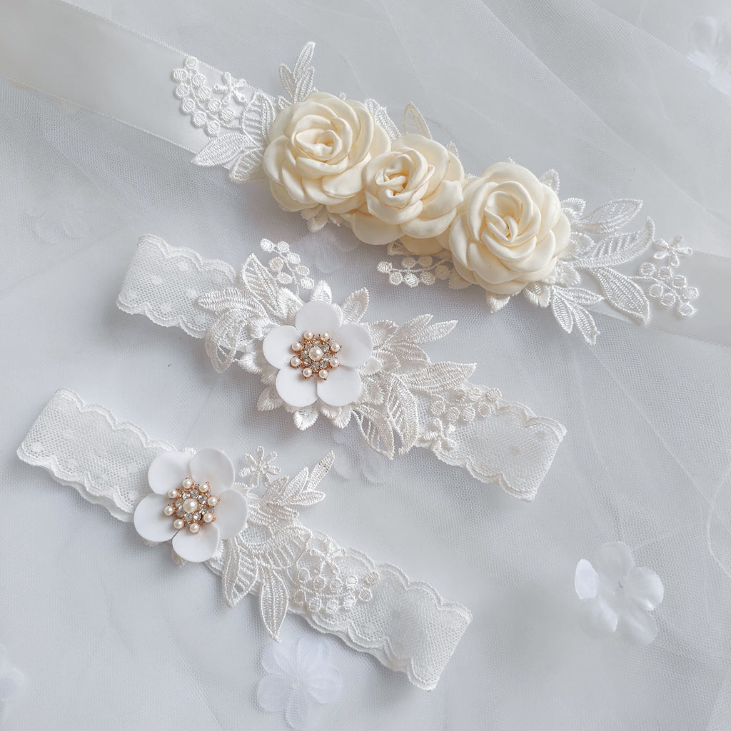 Chaussettes de jambe de fleur de perle