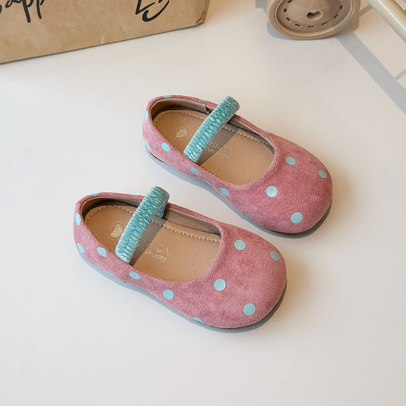 Rond Toe Petit Court Chaussures Chaussures Filles Soft Bottom Femme Trésor Dopamine Polka Dot