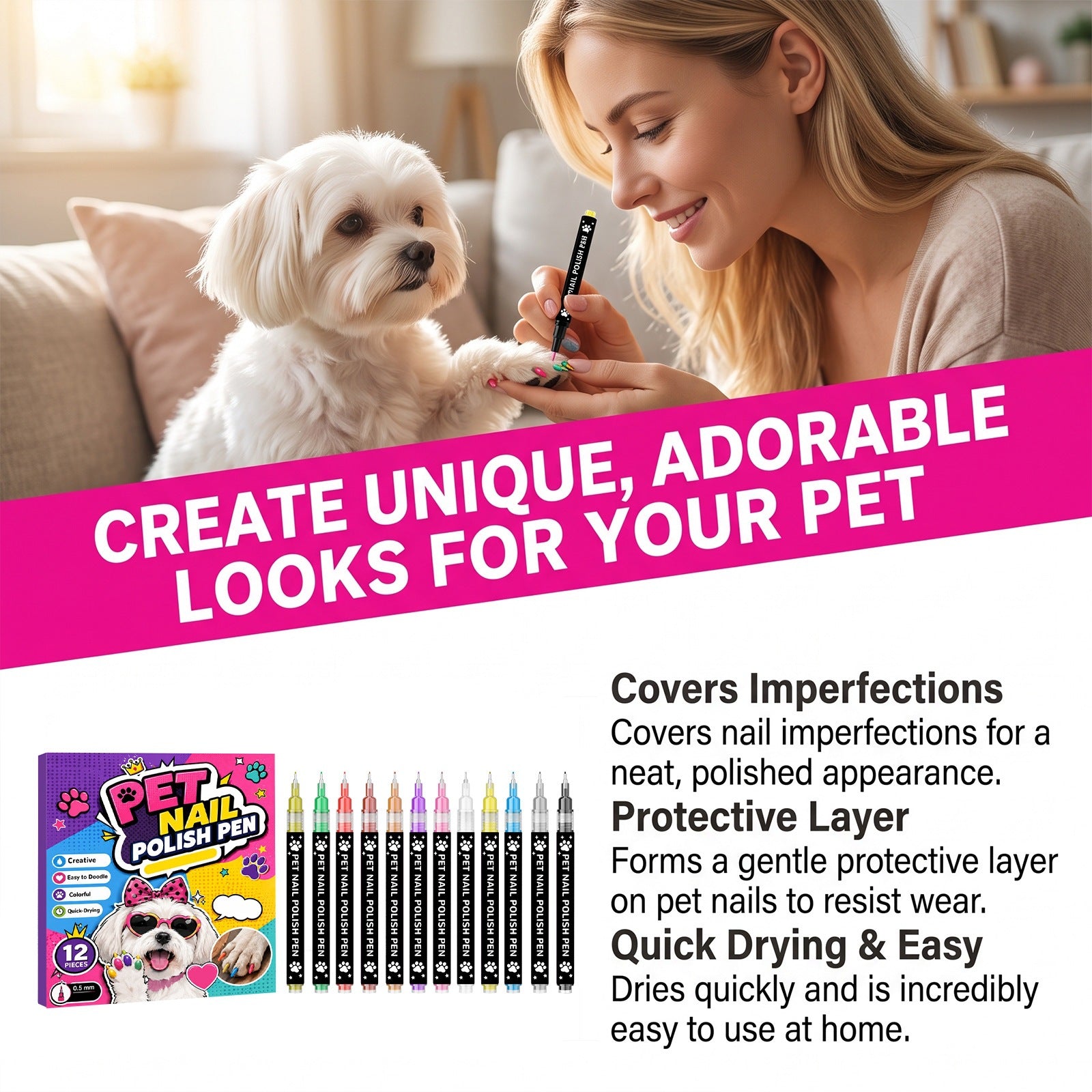 Stylo polonais à ongles de chien