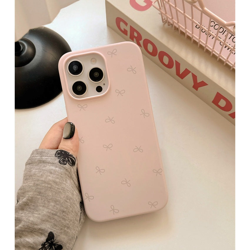 Cas de téléphone Bow liquide silicone peau se sentant résistant à la chute