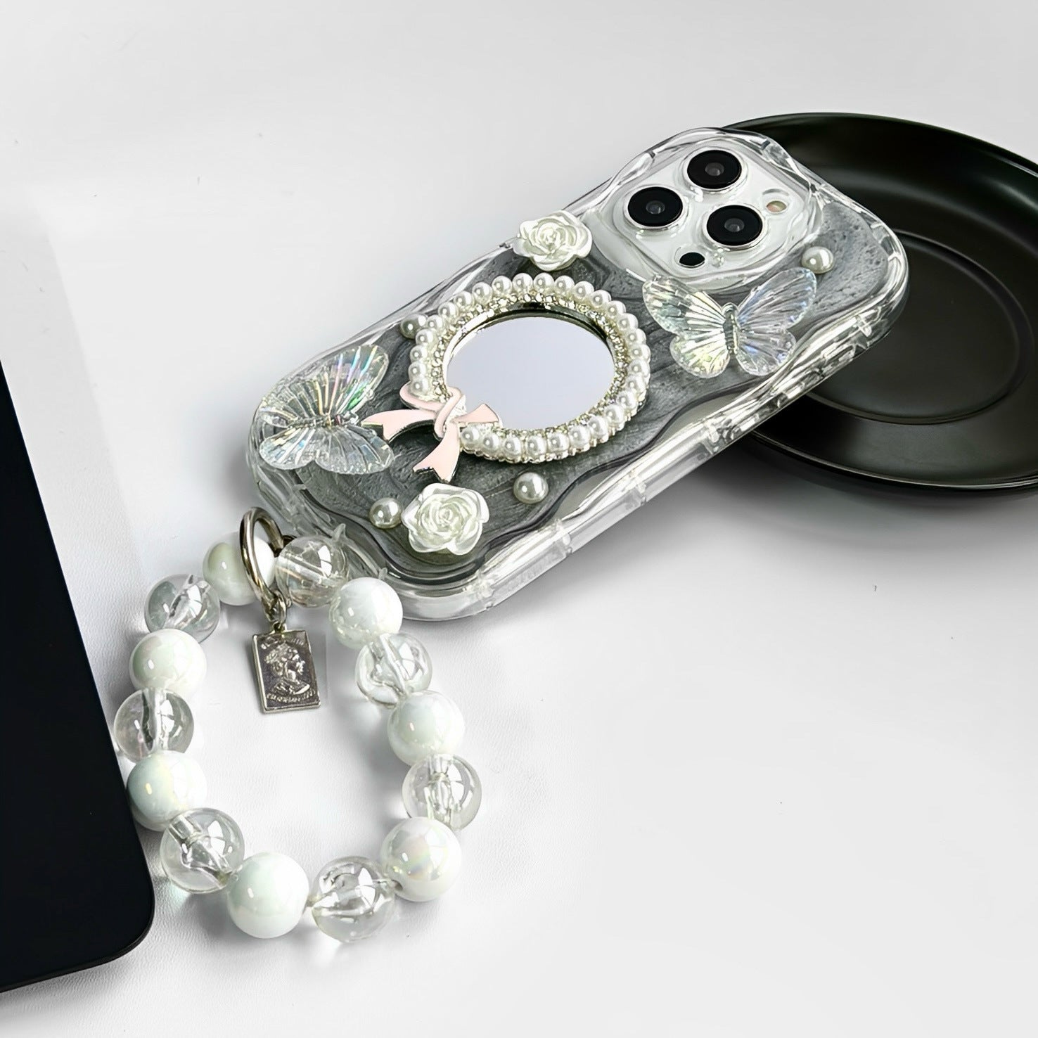 Epoxy Mirror Flower Butterfly Phone Case Trois dimensions Tout compris