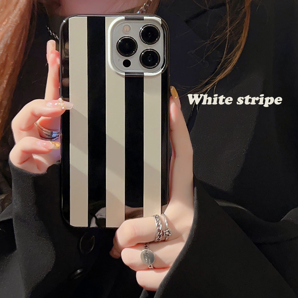 Boîtier de téléphone à rayures simple Silicone