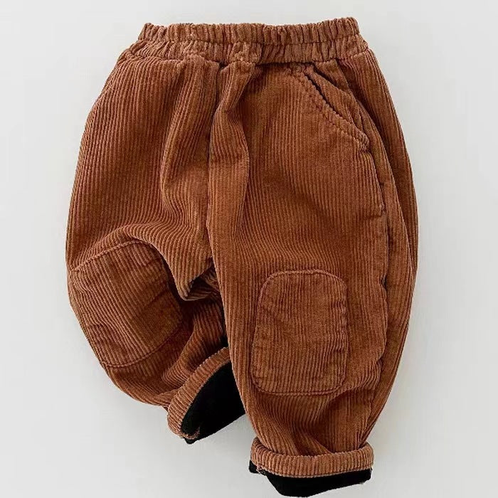 Pantalons de patch doublés d'une bande de Corduroy