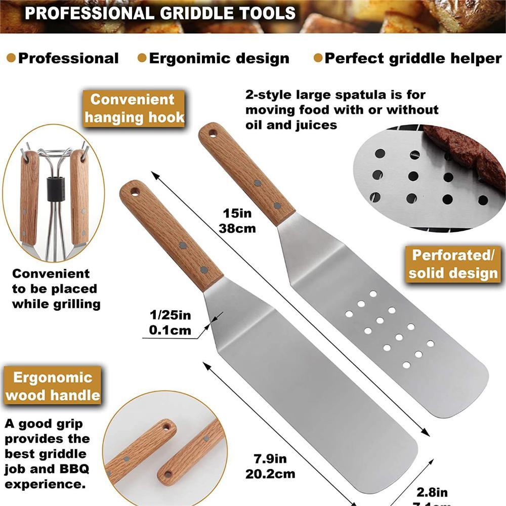 Ensemble de spatules à frire en acier inoxydable