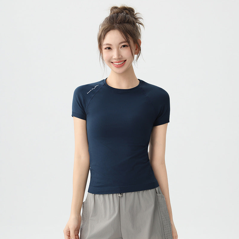 Courir rapidement à manches courtes pour femmes d'été mince entraînement de fitness Yoga Top Slim Fit