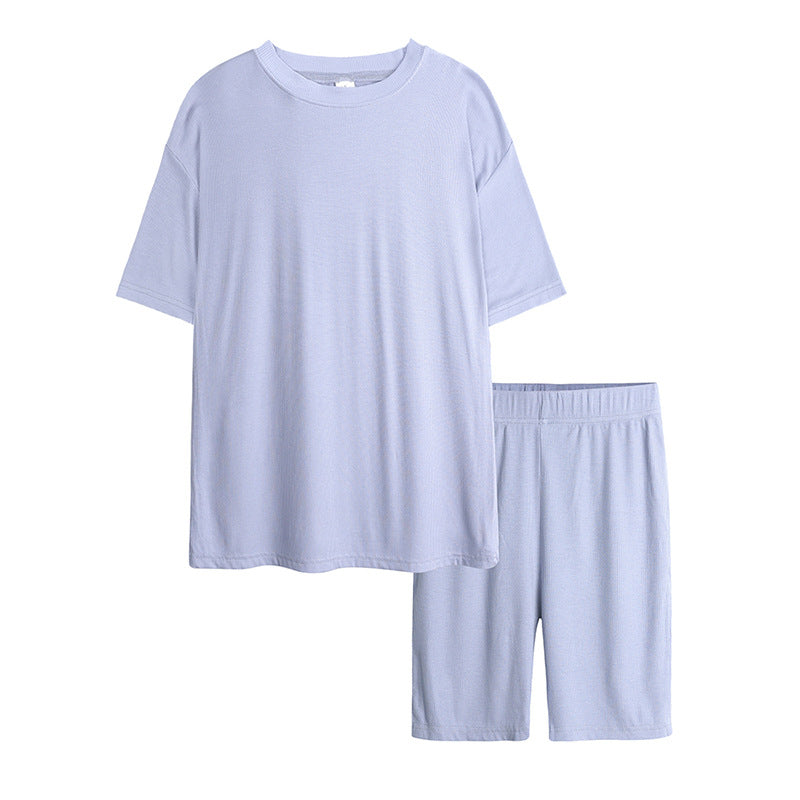 Solid Color Short Sleeve T-Shirt Two-Piece Set