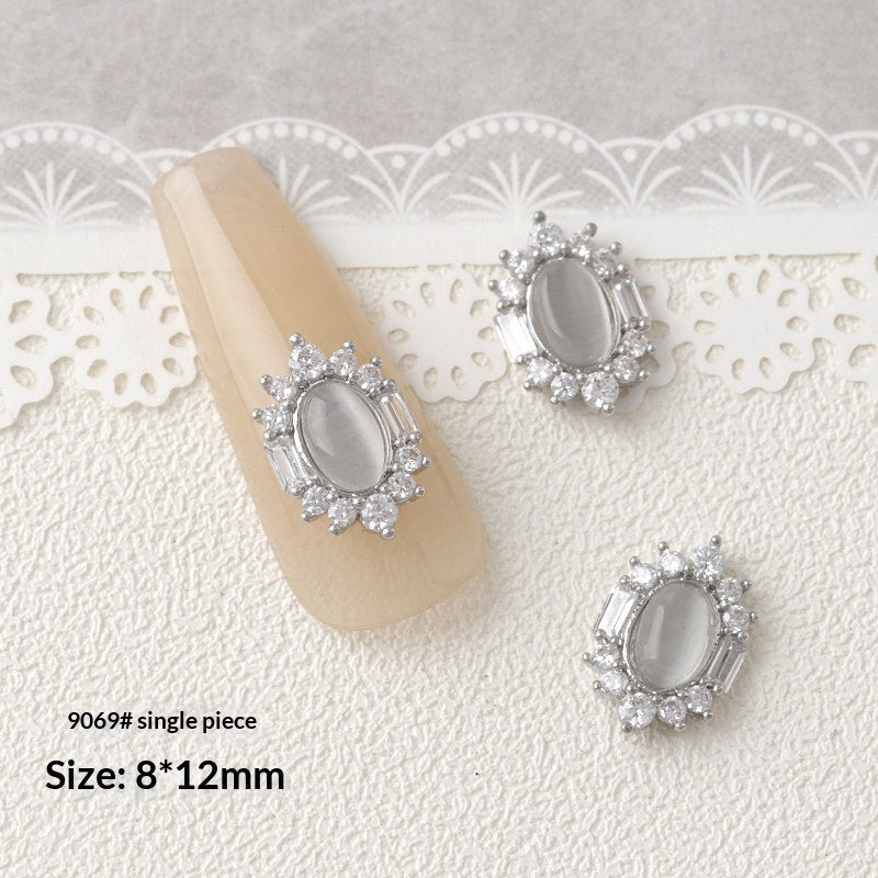 Argent Zircon Bow Nail Art Accessoires