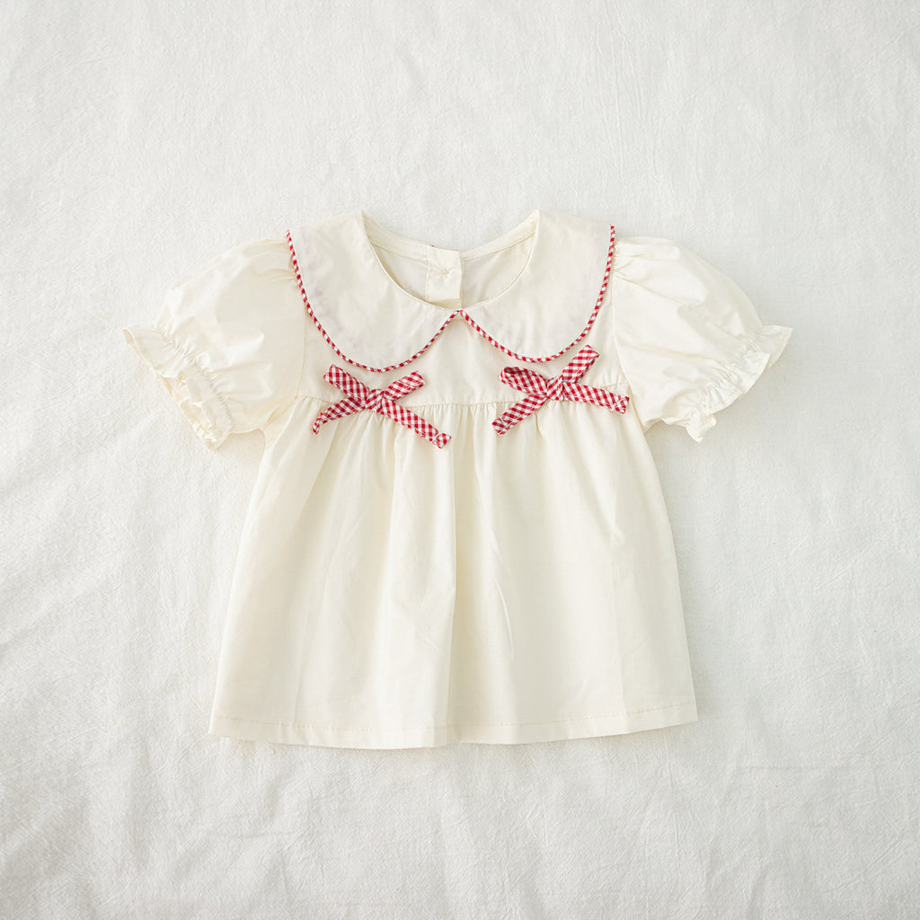 Chemise à poupée à nœuds d'eau Short en denim Ensemble en deux parties