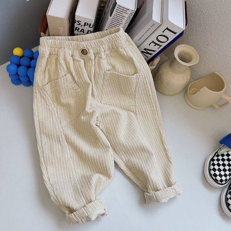 Pantalons d'automne et d'hiver pour enfants Pantalons en coton Corduroy