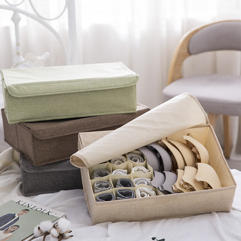 Boîte de rangement pliable en coton lavable