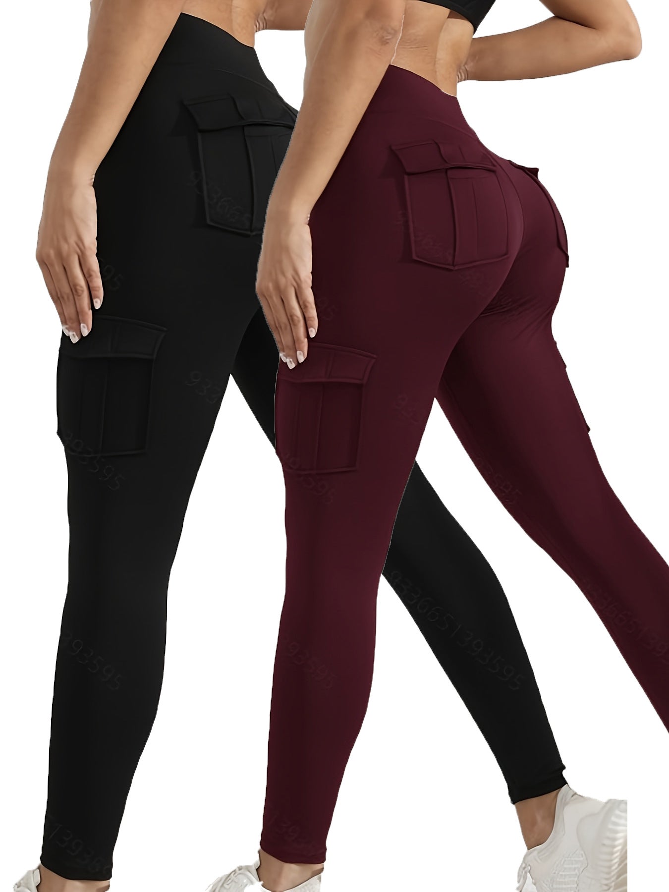 Pantalon de yoga Style populaire avec des poches Sports de plein air Pantalon haute-Waisted Waist-Cinching Mais