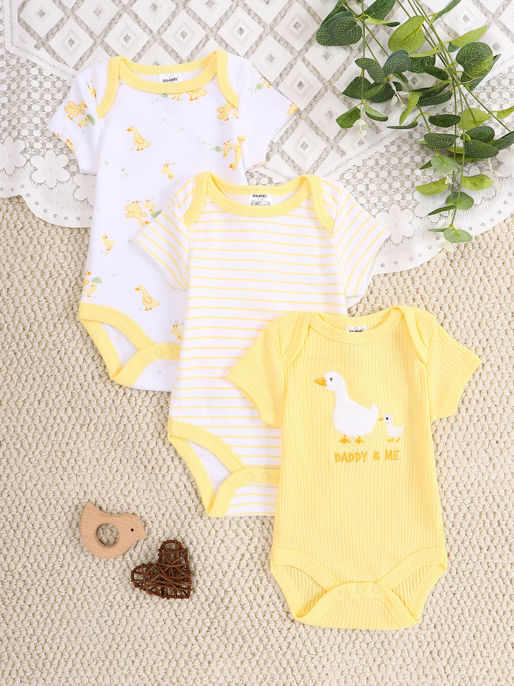 Cartoon Embroidered Rompers for Babies and Toddlers