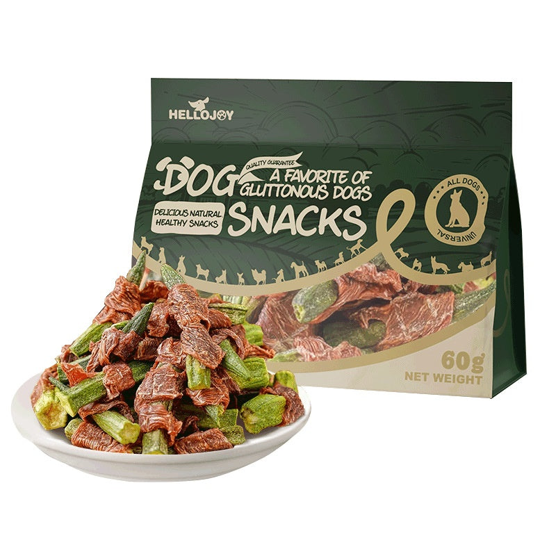 Chien d'animaux de compagnie traite les chews nutritifs de canard Okra