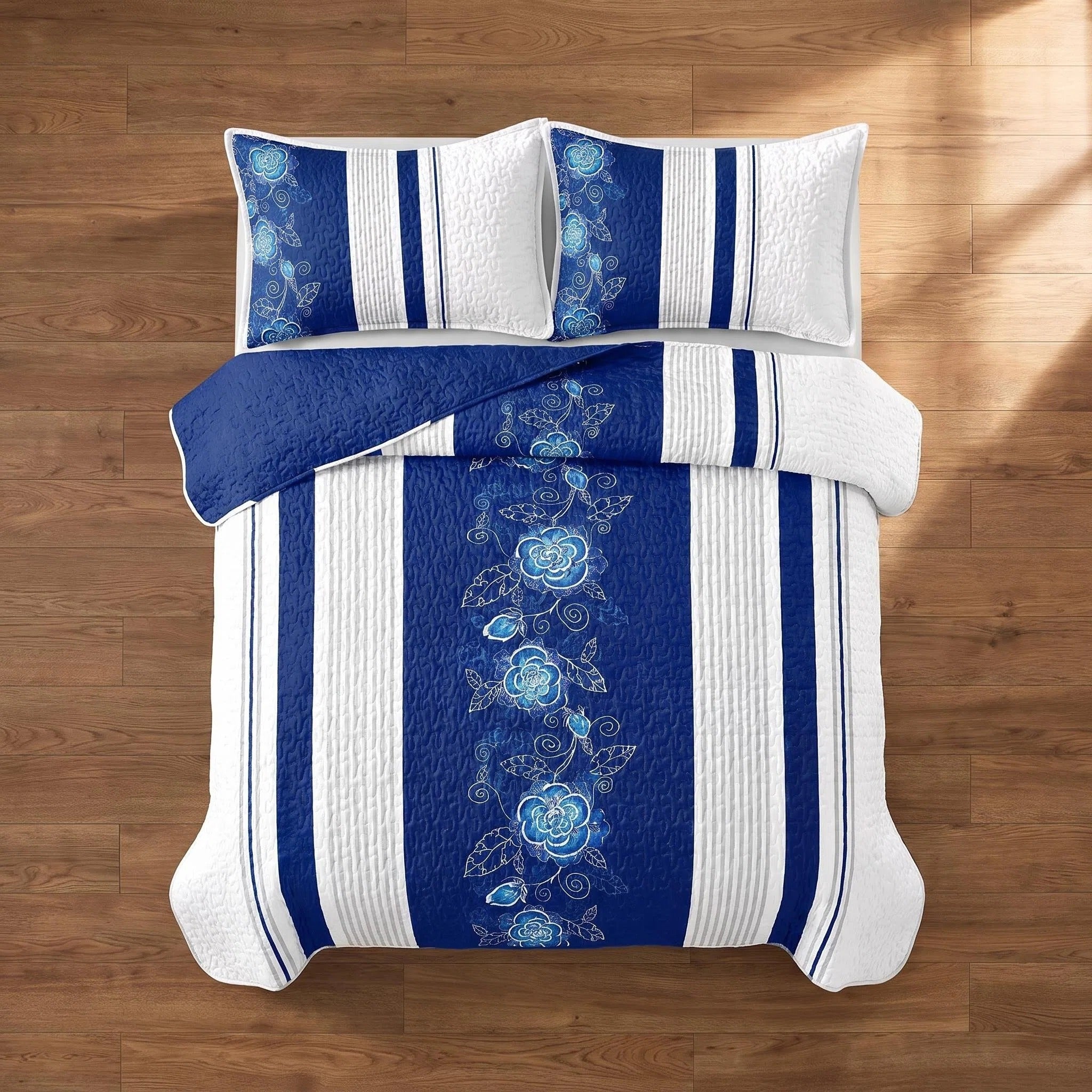 Couche de lit et d'un rideau bleu profond 9 pièces