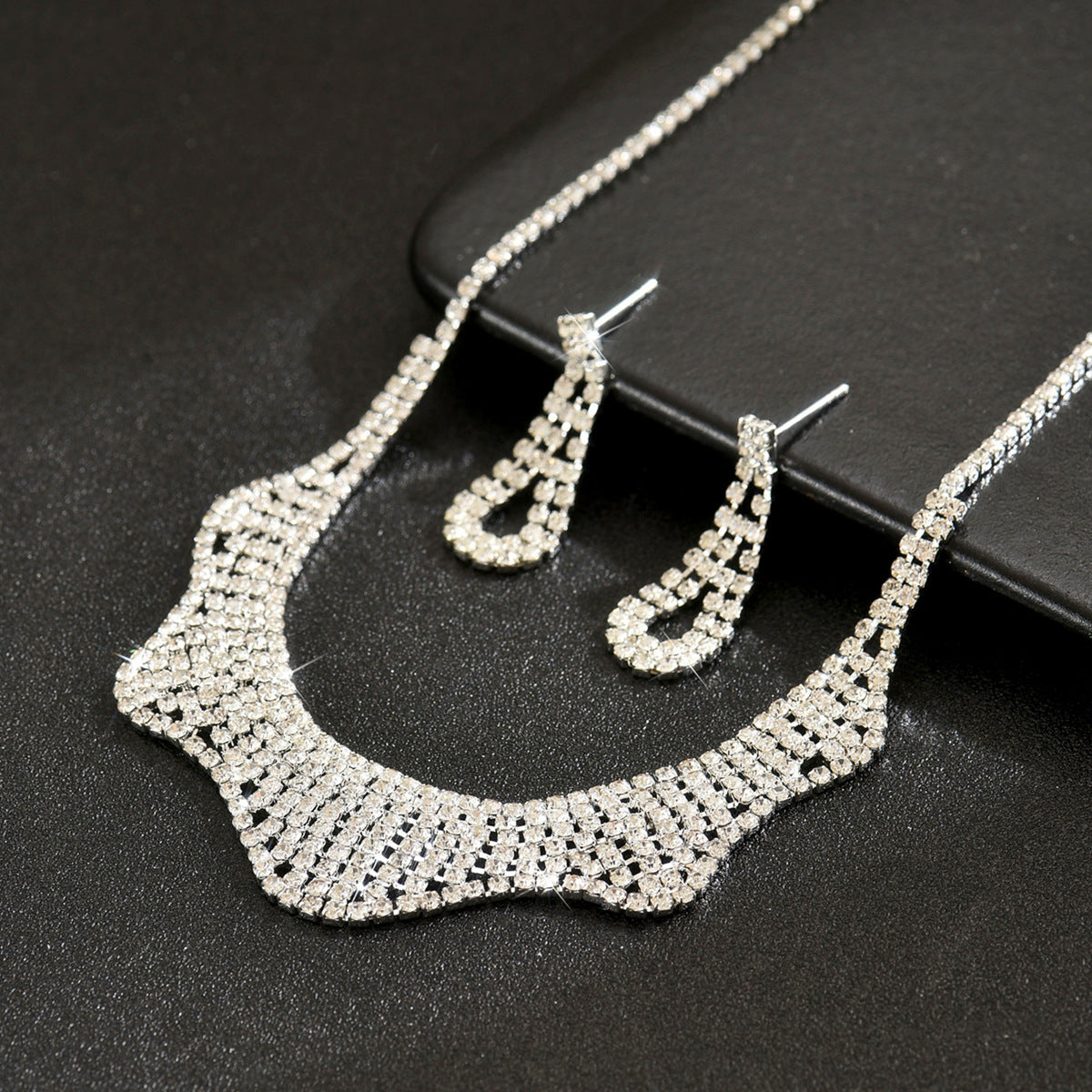 Ensemble de Bijoux en Strass Wavy 2 Pcs