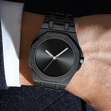 Simple Smooth-surface Octagonal Waterproof Quartz Mens Watch