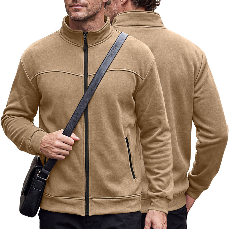 Veste d'automne et d'hiver avec fermeture éclair et poches latérales