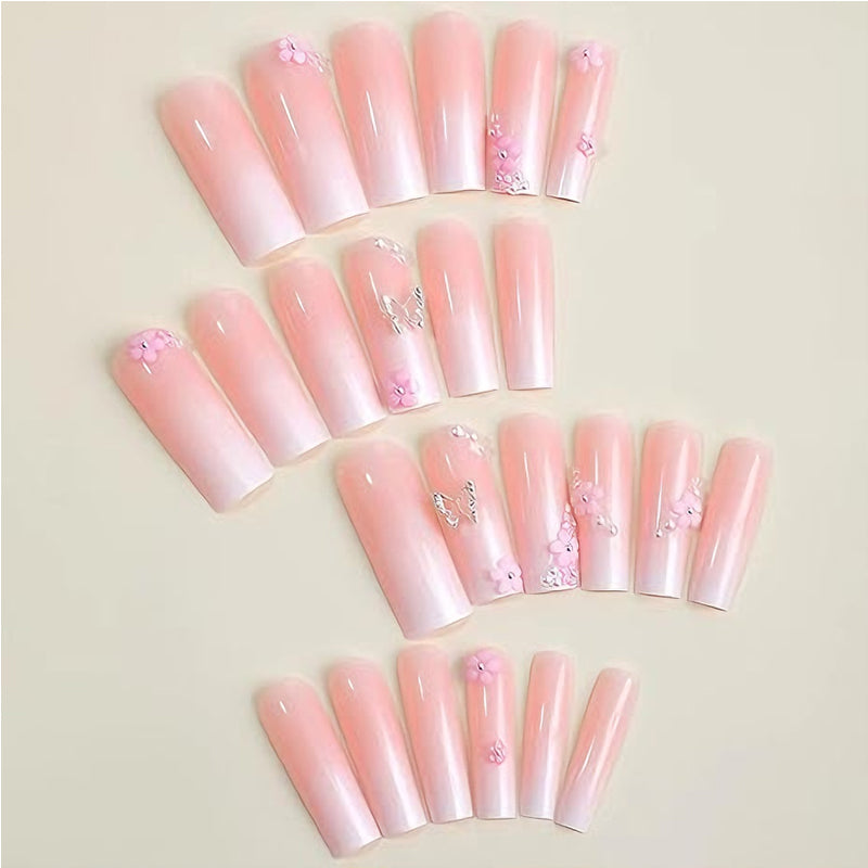24 PCS Flower Diamond Butterfly Art des ongles