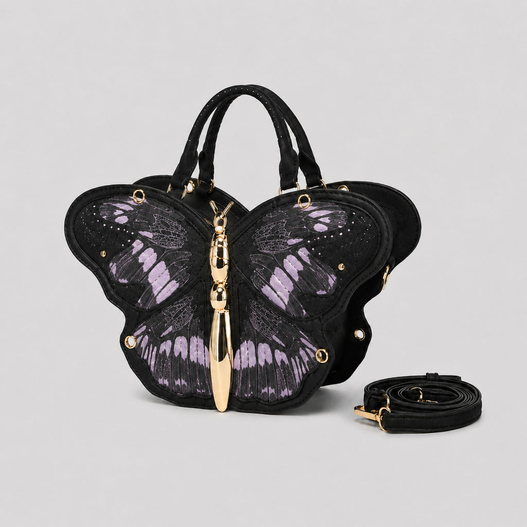 Sac à main mode en forme de papillon de style punk en trois dimensions