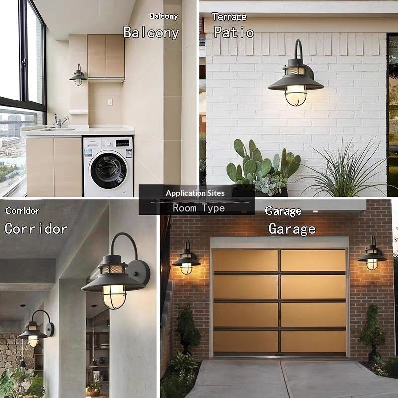 Américain style minimaliste extérieur étanche Et lampe murale vintage résistant à la rouille