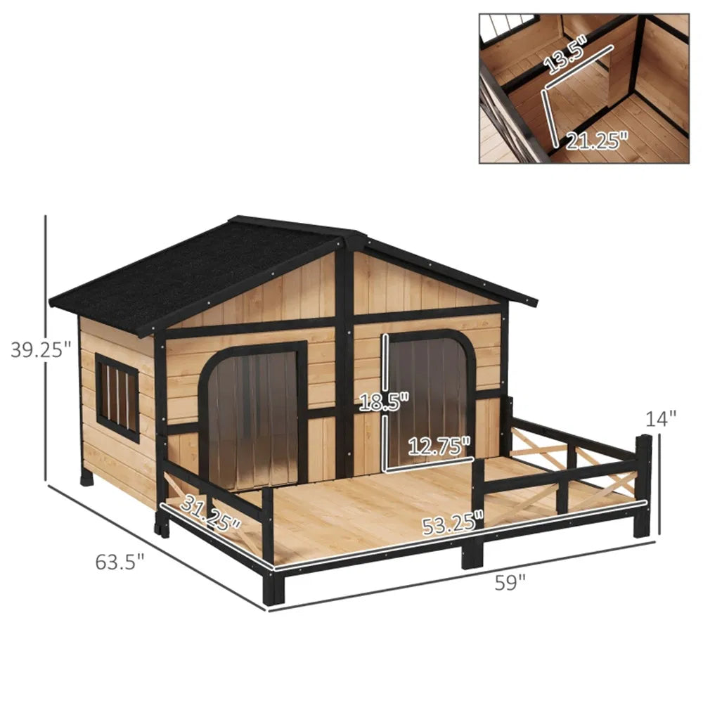 Maison de chien- Bois naturel