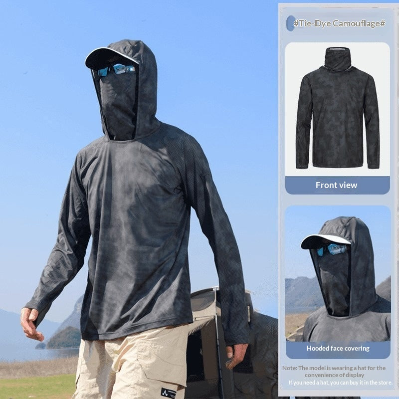Homme S Summer Sun Veste de protection avec revêtement du visage Style léger