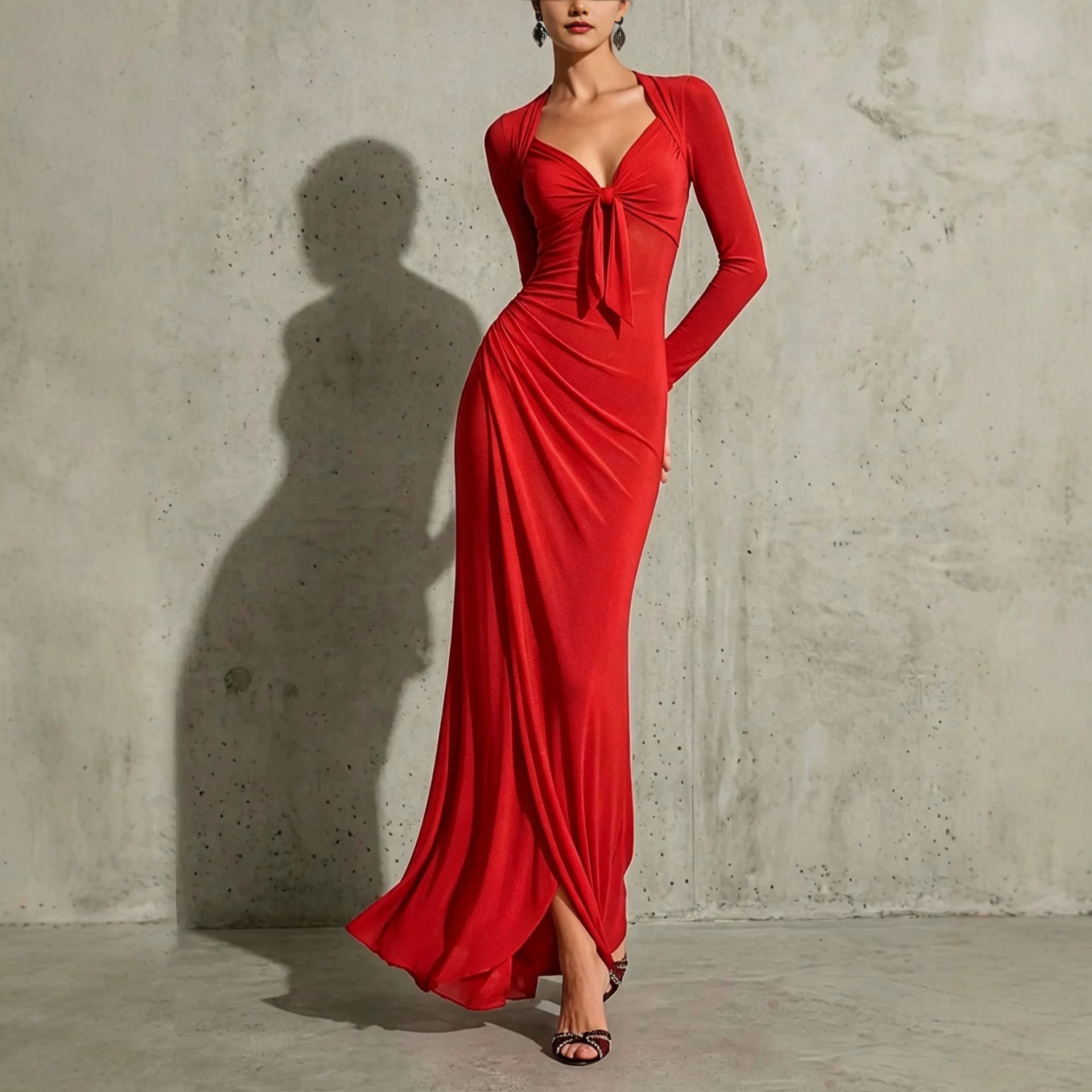Robe Maxi en col V pour femmes