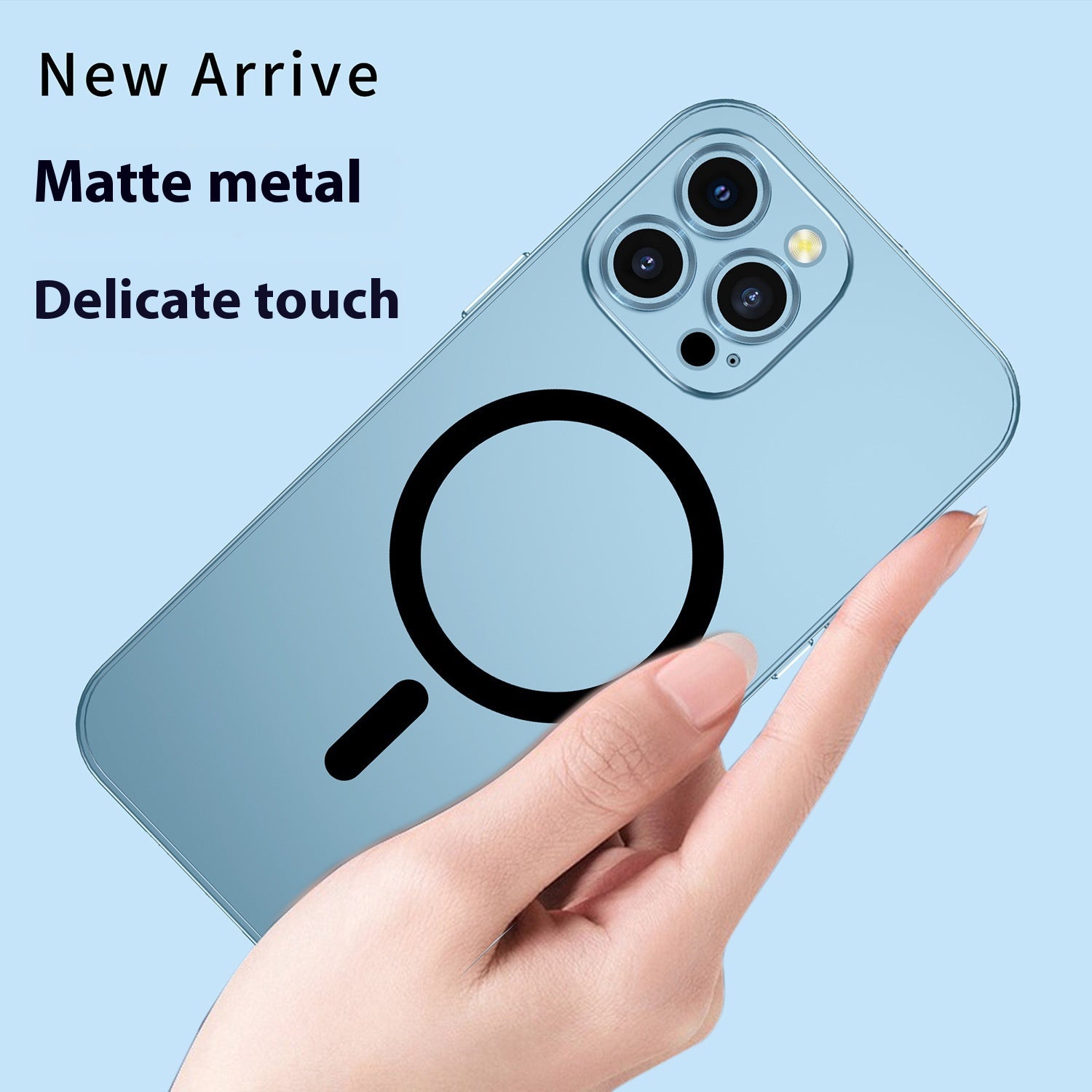 Boîtier de téléphone à cadre métallique magnétique de fermeture de ressort