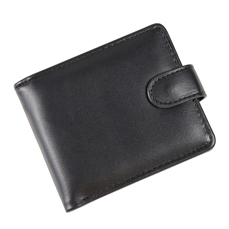 Portefeuille horizontal en cuir PU pour hommes Grande capacité Fentes de cartes multiples avec Zipper Coin Poc