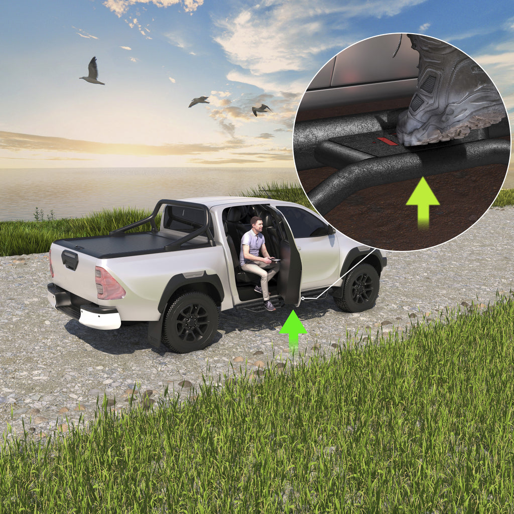 Planches de course Étapes latérales pour Toyota Tacoma Double Cab Drop Nerf Bars